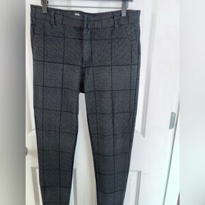 Kut from the Kloth Black Plaid Mia High Rise Ankle Toothpick Skinny Pants 10